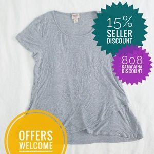 Mossimo Tulip Hem Tee (L) in Heathered Grey